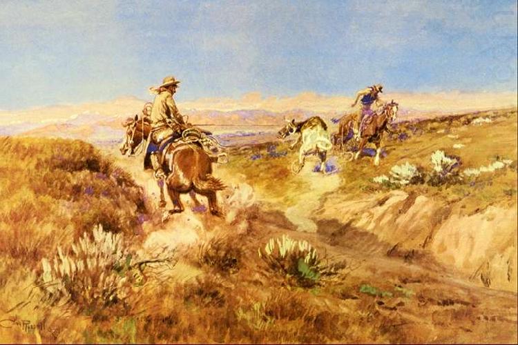 Charles M Russell When Cows Were Wild china oil painting image